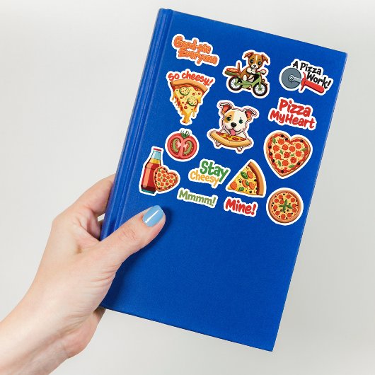 Mooie Set Valentijnsdag Pizza Sticker