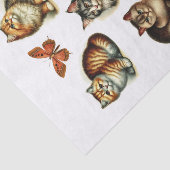 Mooie set van katten en vlinders Fussy Cuts Tissuepapier (Detail)