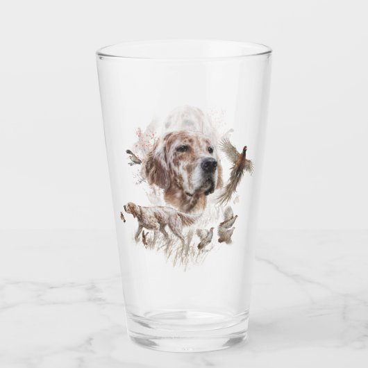 Mooie Setter , Kunst Glas (Voorkant)