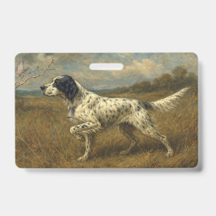 Mooie Setter met Fazanten , Kunst Badge