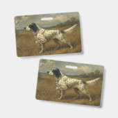 Mooie Setter met Fazanten , Kunst Badge (Voor- en achterkant)