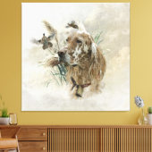Mooie Setter met fazanten , Kunst Canvas Afdruk (Insitu (Woonkamer))