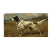 Mooie Setter met Fazanten, Kunst Etiket (Voorkant)