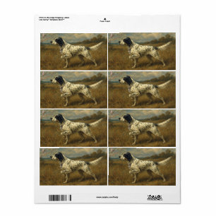 Mooie Setter met Fazanten, Kunst Etiket