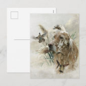 Mooie Setter met fazanten , Kunst Feestdagenkaart (Voorkant / Achterkant)