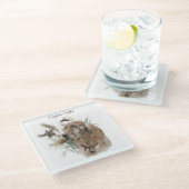 Mooie Setter met fazanten , Kunst Glazen Onderzetter (Schuin)