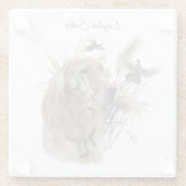 Mooie Setter met fazanten , Kunst Glazen Onderzetter (Achterkant)