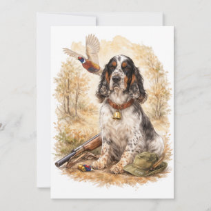 Mooie Setter met Fazanten, Kunst Kaart