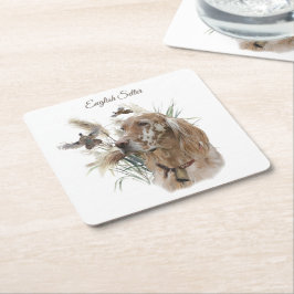 Mooie Setter met fazanten , Kunst Kartonnen Onderzetters