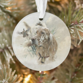 Mooie Setter met fazanten , Kunst Ornament