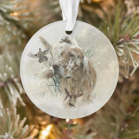 Mooie Setter met fazanten , Kunst Ornament (Boom)