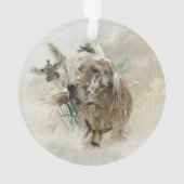 Mooie Setter met fazanten , Kunst Ornament (achterkant)