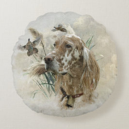 Mooie Setter met fazanten , Kunst Rond Kussen