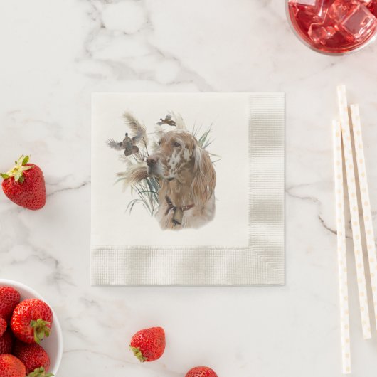 Mooie Setter met fazanten , Kunst Servet (Insitu)