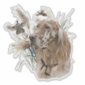 Mooie Setter met fazanten , Kunst Sticker (Voorkant)