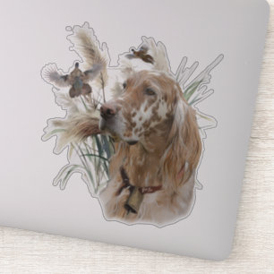 Mooie Setter met fazanten , Kunst Sticker