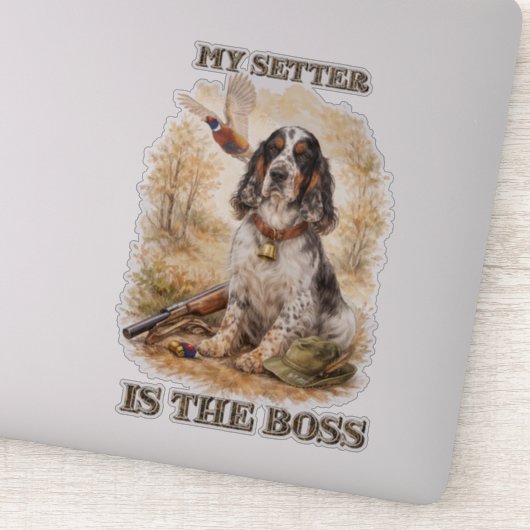 Mooie Setter met Fazanten, Kunst Sticker (Detail)