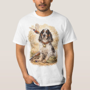 Mooie Setter met Fazanten, Kunst T-shirt