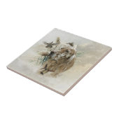 Mooie Setter met fazanten , Kunst Tegeltje (Zijkant)