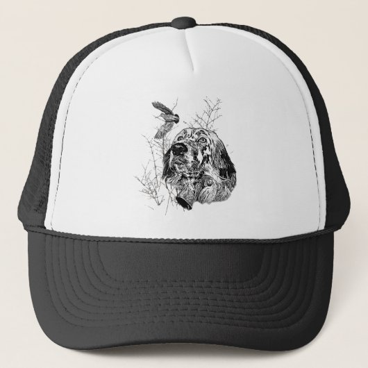 Mooie Setter met fazanten , Kunst Trucker Pet (Voorkant)