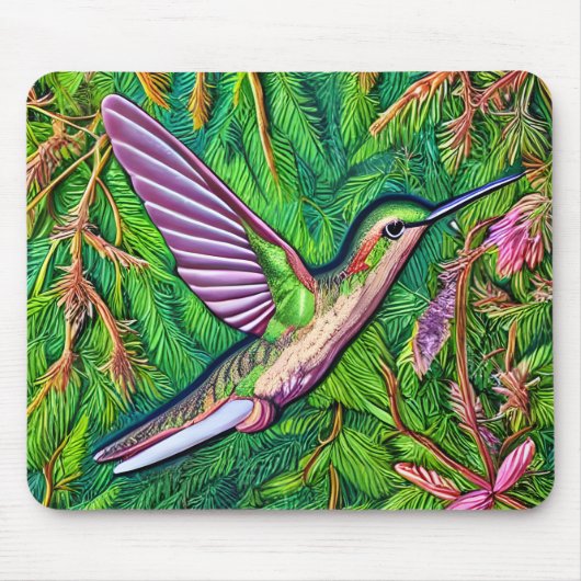 Mooie Shabby Chic Little Hummingbird. Muismat (Voorkant)