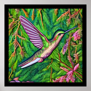 Mooie Shabby Chic Little Hummingbird. Poster