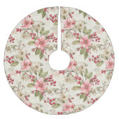 Mooie Shabby Chic Roze Kerstmis Bloemenbes Kerstboom Rok (Voorkant)
