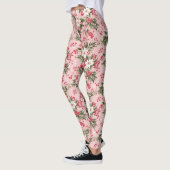 Mooie Shabby Chic Roze Kerstmis Bloemenbes Leggings (Links)