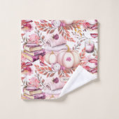 Mooie Shabby Chick Herfst Patroon Bad Handdoek (Wasdoekje)