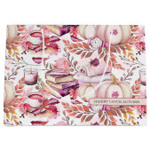Mooie Shabby Chick Herfst Patroon Groot Cadeauzakje (Voorkant)