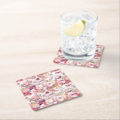 Mooie Shabby Chick Herfst Patroon Kartonnen Onderzetters (Insitu)