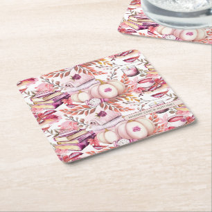 Mooie Shabby Chick Herfst Patroon Kartonnen Onderzetters