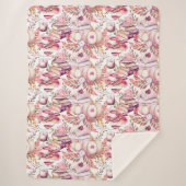 Mooie Shabby Chick Herfst Patroon Sherpa Deken (Voorkant)