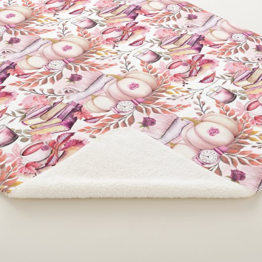 Mooie Shabby Chick Herfst Patroon Sherpa Deken (3/4)