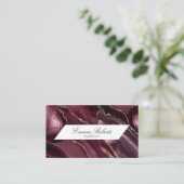 Mooie Shades Burgundy en Gold Smokey Marble Visitekaartje (Staand voorkant)