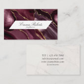 Mooie Shades Burgundy en Gold Smokey Marble Visitekaartje (Voorkant / Achterkant)