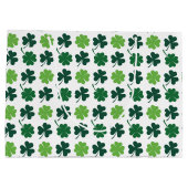 Mooie shamrocks en vierbladige klavers tegelpatroo groot cadeauzakje (Achterkant)