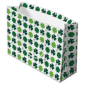 Mooie shamrocks en vierbladige klavers tegelpatroo groot cadeauzakje (Achterkant Gekanteld)