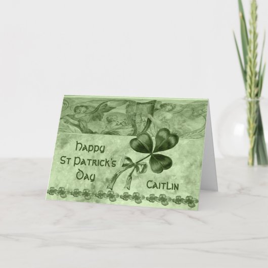 Mooie Shamrocks Kaart (Voorkant)