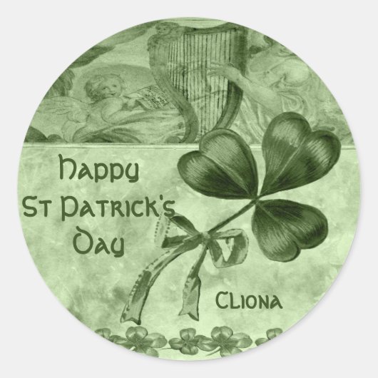 Mooie Shamrocks Ronde Sticker (Voorkant)