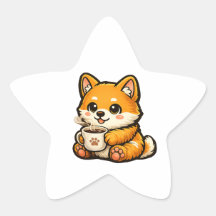 Mooie Shiba Inu Coffee Star Sticker