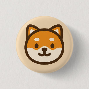 Mooie Shiba Inu Honden Gezicht Ronde Button 3,2 Cm