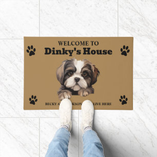 Mooie Shih Tzu Hond Foto Deurmat