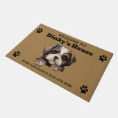 Mooie Shih Tzu Hond Foto Deurmat (Schuin)
