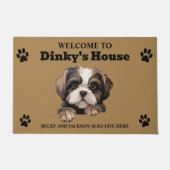 Mooie Shih Tzu Hond Foto Deurmat (Voorkant)