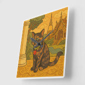 Mooie Siam Cat Square Clock Vierkante Klok (Hoek)