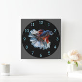 Mooie Siamese Betta Fish Vierkante Klok (Huis)