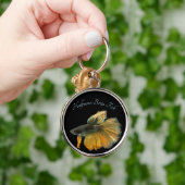 Mooie Siamese gevechtsvis Betta Halfmoon Sleutelhanger (Hand)