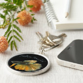 Mooie Siamese gevechtsvis Betta Halfmoon Sleutelhanger (Zijkant)