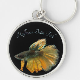 Mooie Siamese gevechtsvis Betta Halfmoon Sleutelhanger